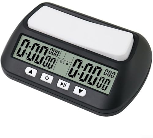 Orologio a scacchi, orologio digitale professionale per scacchi, timer portatile multifunzione per scacchi, timer per il conto alla rovescia (nero)