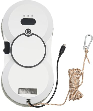 Ciounmb Robot limpiador de ventanas eléctrico con mando a distancia, sistema de reconocimiento de cantos inteligente, aspirador de ventanas, robot de limpieza de cristales (blanco)