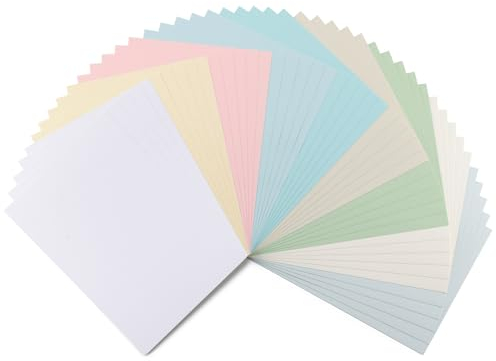 Florence Tonkarton Pastell 250 g –Leinen Struktur - A4 - Kartengestaltung - Scrapbooking Bedarf - Reißfest - Erstellen Sie Elegante Einladungen, Geschenkboxen und Kunstprojekte