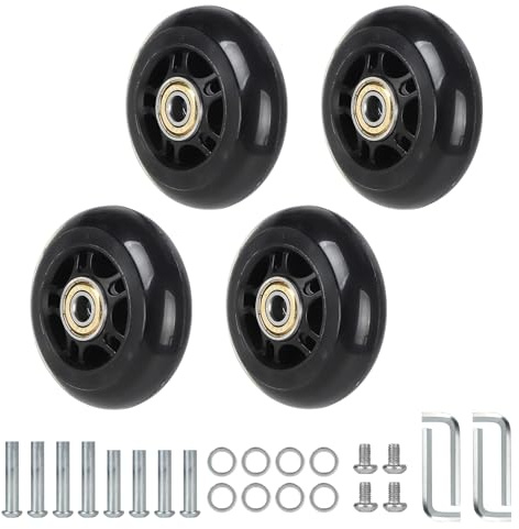 CPROSP 4X Ruedas Maletas 70 mm*24 mm, Ruedas Patines de Viaje Universal, Ruedas Recambio Maletas, Ruedas de Repuesto para Carros y Equipaje, Fácil Montaje