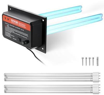 VEVOR HVAC-luftrenare för hela huset, 72 W, 258 mm, UV-UVC-ljus i kanal för luftkonditioneringskanaler, lufttvätt med 2 reservlampor, HVAC-UV-lampor, luftfilter för luftkonditionering