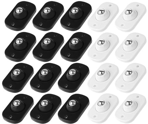 20 Pcs Self-Adhesive Mini Ball Casters 360° Swivel Appliance Rollers for Kitchen, Furniture & Storage Boxes, No Tools Sticky Universal Wheels with Silent Mobility