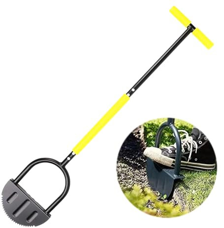 mumisuto Lawn Tool Half Moon Lawn Edger, Bordeadora de Césped Dentada de 108 Cm con Mango En T, Bordeadora de Césped para Senderos, Parterres, Patios, Bordes de Jardín, Fácil de Pisar y Desenterrar