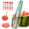 Tagliafrutta 3 in 1 in Acciaio Inossidabile, Taglia-Melone Multifunzione, Taglia Anguria 3 in 1, Taglierina per Anguria, Forchetta Taglia Anguria, con 6 forchette, per Tagliare L'Anguria