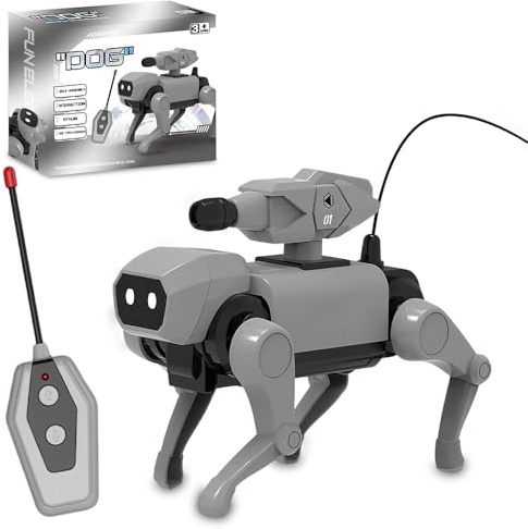 YRPACFB Smart Robot Dog, Children Remote Control Robot Dog Toy, Hands-On Assembly Set, AI Mechanical Robotic Puppy Smart Pet for Kids Adults, for Boys Girls