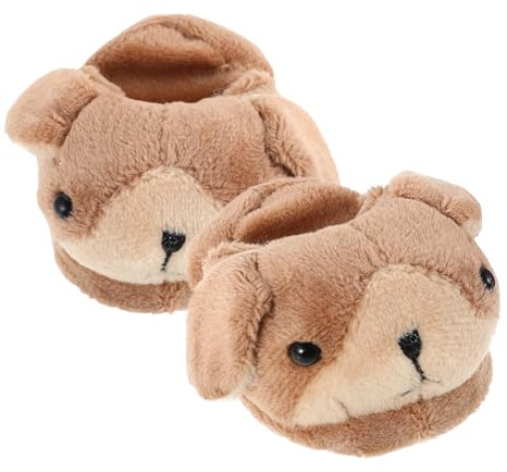 LALADEFIEE Puppenschuhe aus Plüsch Warme Hausschuhe mit Tiermotiv Weich und Kuschelig für Anziehspiel im Winter für Puppen