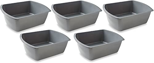 Perfect Stix 8 Quart Wash Basin.5 Pack. Rectangular Plastic Wash Basins, 5 Pack Graphite