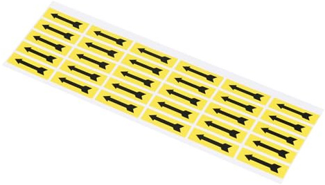 PATIKIL 1.4x0.4 Lang 10Set/300Stk Pfeil Aufkleber Kontrollanzeige Klebeband Self Klebeschild Etikett für Industrielle Arbeit Schwarz Gelb