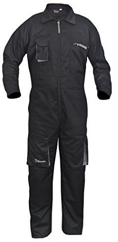 Work Wear Men's Overalls Boiler Suit Coveralls Garage Overalls Mechanics Boilersuit 4 Colours (XL, BLACK)