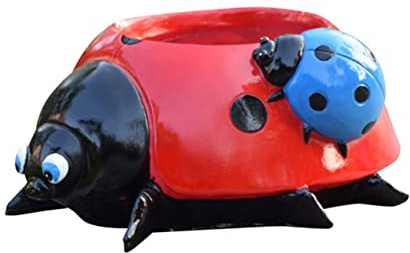 OFFSCH 1pezzi Ladybug Flower Planter Vaso Decorativo Per Piante Grasse Portavaso Forma Di Coccinella Per Giardino e Casa Idea Per Amanti Del