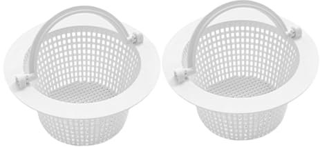 ROMISBABA 2pcs Efficient Pool Skimmer Baskets Cleaning Net for above Ground Pool Filter Basket Handle Inground Accessories