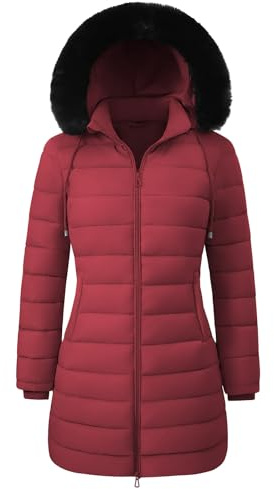 RITOSTA Abrigo Acolchado Mujer Invierno Largo Chaqueta Cálido Abrigos Gruesa Plumifero Chaquetas Polar Elegante Parka con Cremallera Prueba de Viento para Uso Diario y al Aire Libre