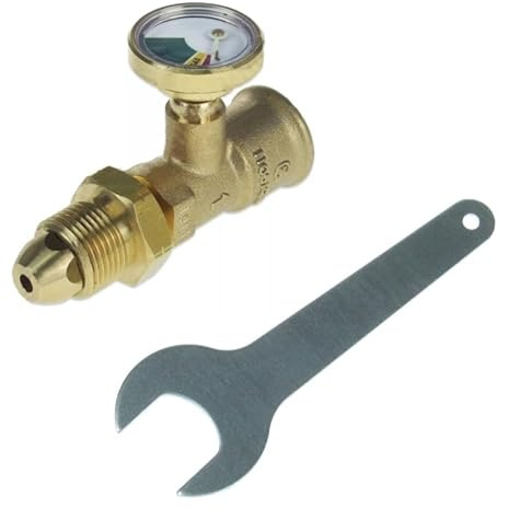 HI-LO PRESSURE GAUGE LEVEL INDICATOR PROPANE LPG GAS BOTTLE CYLINDER POL ADAPTOR WITH 30mm POL SPANNER