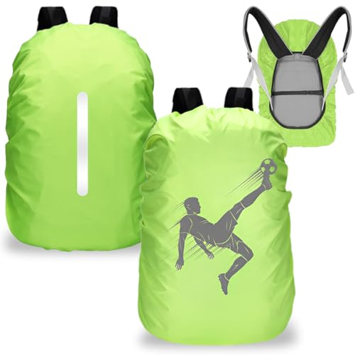 Lot de 2 Protection Sac à Dos Pluie 20L Housse Sac a Dos Impermeable Housse de Sac à Dos imperméable et réfléchissante pour Voyage, Antivol, Camping, Escalade, Cyclisme(vert)