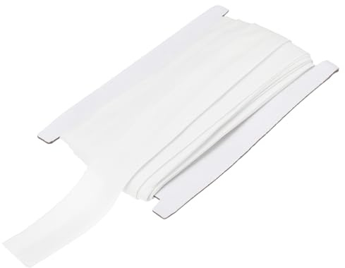QUARKZMAN 1 Pulgada Cinta Sesgada Doble Pliegue Continua Al Por Mayor Cinta Sesgada De Algodón Para Coser Costurar Acuchetar Dobladillo Ribetear Manualidades (Blanco 12 Yardas)