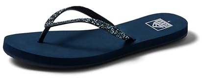 Reef Stargazer Womens Beach Flip Flop, Super Lightweight and Soft Footbed, Thin Glitter Strap, Mermaid, 9