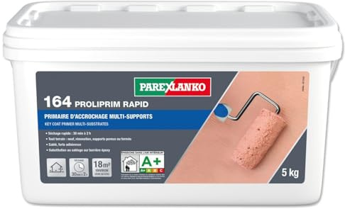 PAREXLANKO - Primaire d’accrochage multi-supports - 164 PROLIPRIM RAPID - Prêt à l'emploi - Séchage rapide - Int/Ext - Poreux et fermés - Sablé - Forte adhérence - Application rouleau - Seau de 5kg