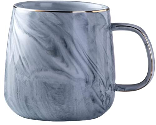 YDoLimmer Porzellan Kaffeetasse Keramiktasse Marmor Teetasse Espressotassen 320ml Kakaobecher Kaffeebecher Geschenk für Geburtstag Weihnachten Hochzeit Valentinstag Jubiläum (Grau)