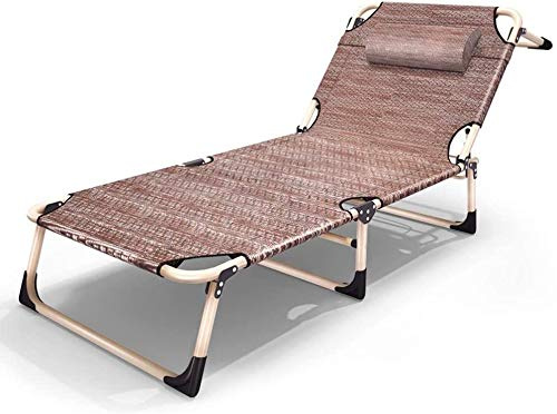 Sun Lounger Garden Chairs Breathable Folding Bed, Office Lunch Break Recliner Simple Accompanying Nap Bed Beach Four Foot Bed