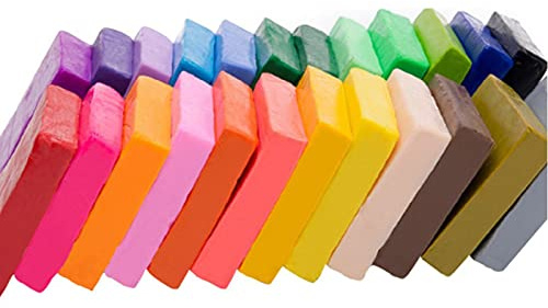 TFixol 24 färger Small Block Polymer Clay, DIY-färgad lerasats med modelleringsverktyg, med skulpteringsverktyg Säker för barn, konstnärer