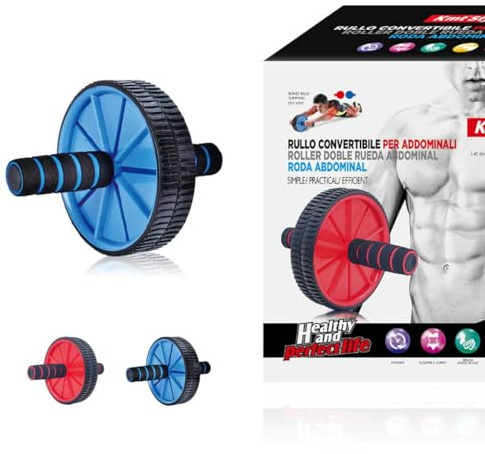 A2ZWORLD Rueda Abdominal, Rueda De Rodillo De Entrenamiento Convertible Estera De Ejercicios De Rollout Abs, Gimnasio Multifunción (Doble Ruedas Dentadas)
