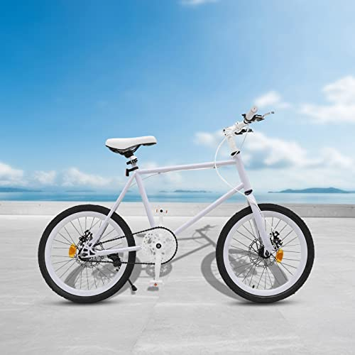 20 Zoll Kinderfahrrad MTB Rennräder Unisex Kinderrad Jungenfahrrad Mädchenfahrrad Mountainbike 130-155cm Mädchen Jungen Kinder Fahrrad mit Getränkehalter (Weiß)