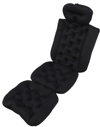 Helkroppsbadkudde, Löstagbar Tvättbar Spabadkarskudde Badkuddar för Badkar (BLACK)