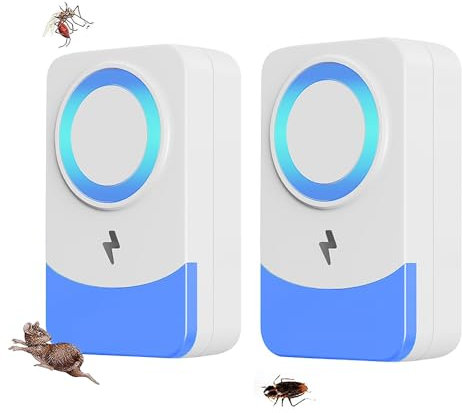Ultrasonic Pest Repeller, 1/2/4 Packs Reusable Rat Repellent for Indoors, Powerful Mouse Repellent plug in Pest Control for Mosquito,Spider, Mouse, Mice, Cockroach, Moths, Ants (2Pcs)