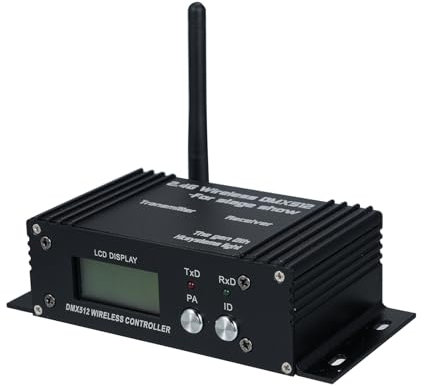 CaalLogt DMX512 2.4G Wireless Controller Transmitter Receiver LCD Display Power Adjustable Repeater Lighting Controller 35 Groups ID Coding for Party DJ Show Club LED Stage Disco KTV Stage Light