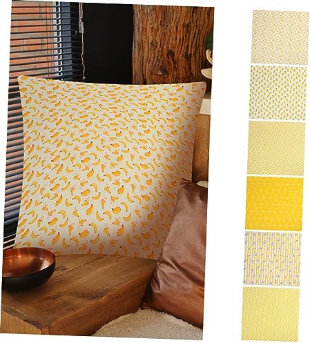 HOODANCOS 6St Fruchttuch-Set Steppstoff quadratisch vorgeschnittenes Stoffquadrat gesteppter Stoff leinenbettwaesche постельное белье Quilten von Patchwork Stoff zum Quilten Baumwolle Yellow