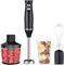 Hand Blender, 4-in-1 Electric Stick Blender, 500W Stainless Steel Whisk, 2 Speed Baby Food Blender with Mixing Beaker, Chopper, Whisk, BPA Free Food Processor for Soups Smoothies Purees