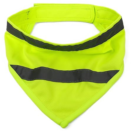 House of Paws Hi-Vis Reflective Dog Bandana - Adjustable Safety Neckwear for High Visibility & Night Walks - Yellow