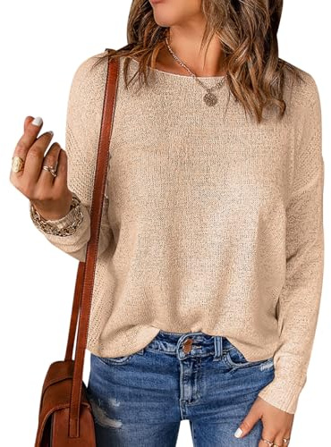 Jerséis Mujer Jersey Punto Mujer Pullover Mujer Sweater Women Sueter Punto Mujer Manga Larga Primavera Jerseys Mujeres Jersey de Fino Oversize Punto Ancho Señora Modernos Suéter Tejido para Mujer XL