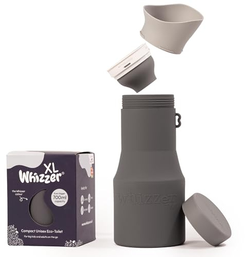 Whizzer™ - Discreet Portable Toilet For Adults - Seen on Dragons Den - Travel Essentials for Festivals, Camping, Caravans & Travel - Silicone Pee Bottle for Men & Women - Portable & Leakproof - 700ml
