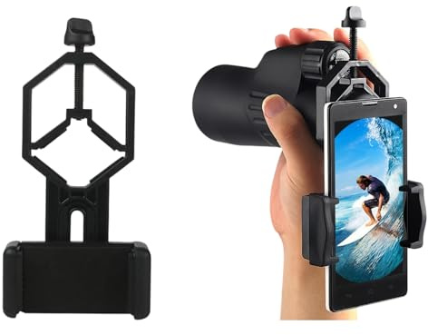 Smartphone Adapter for Binoculars, Monoculars, Spotting Scopes, Telescope, Microscopes Fits Almost All Smartphones on The Market Through Your Optics-Simple, Durable, Metal Body