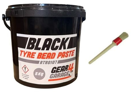 GEAR4GARAGE Tyre Changer Tyre Soap Mounting Paste 5KG & Free Brush Premium Lube Black Fitting Paste Tub Mount 5000g