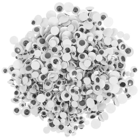 DIYEAH 500pezzi Occhi di Plastica Autoadesivi Rotondi Bulbi Oculari per Lavoretti Fai da Te Adesivi per Occhi da Finti per Bambole Forniture per Cucire e Artigianato