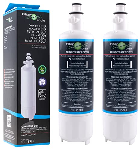 FilterLogic FFL-157LB | 2x Interner Wasserfilter ersetzt 4874960100 kompatibel mit Elektra-Bregenz, Beko, Grundig, Blomberg, Küppersbusch, Privileg, Smeg Kühlschrank