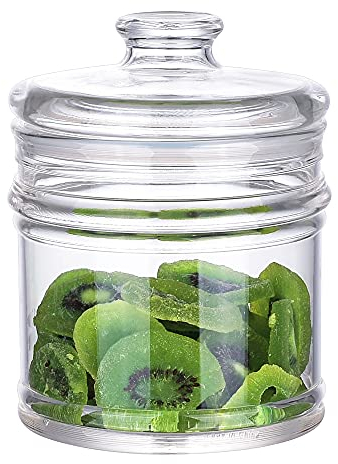 IVOOBR 35 oz Reinforced Small Acrylic Storage Jar, Airtight Lid Cookie Jar | Suitable for Cookies, Dried Fruits, Nuts, Herbs,Cereals,etc