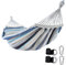yourGEAR Bali - XL Hängematte mit Kissen | 240 x 120 cm | Smaragd (Grün) oder Aqua (Blau) |240 kg TÜV geprüft | Baumwolle | Stabhängematte inkl. Befestigungsset [Aqua]