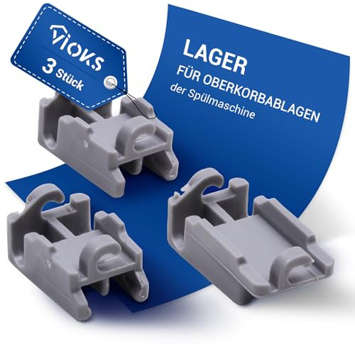 VIOKS Halter Lager Ersatz für Bosch Siemеns 00418674 418674 Set für Oberkorbablagen Geschirrspüler 3Stk Geschirrkorb Spülmaschine Oberer Korb Clips Klammer Befestigung Klappstachelreihe Oberkorb