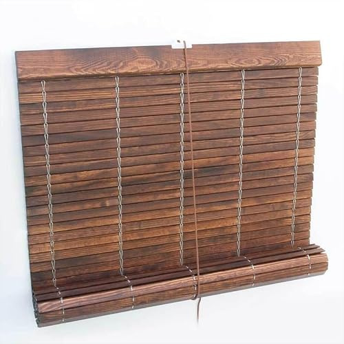 Persiana Alicantina Enrollable A Medida de Madera Nogal Barnizado | Freno y Polea Metálicos | PERTONI TENDE (Ancho 60cm x 170cm Largo)