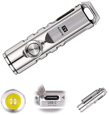 RovyVon Aurora A2 G4 Bright Keychain Flashlight USB C Rechargeable EDC Flashlight 650 lumens Small Magnetic Clip Flashlight, Lockout Feature Momentary On for Daily Carry Use