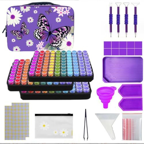 DUOJIN Diamond Painting Accessories Storage Container 240 Slots 5D Diamond Painting Storage Boxes Portable Bead Diamond Art Storage Case Kits for DIY Art Craft Drill Rhinestone Gem Crystal