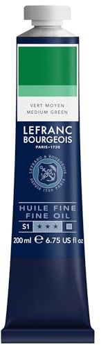 Lefranc Bourgeois 301833 Feine Ölfarbe in hervorragender Qualität,lichtecht mit gleichmäßige Konsistenz, 200ml Tube, ideal für Keilrahmen, Leinwand, Malkarton - Grüne Erde