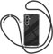 Handyband für Samsung Galaxy A55 5G Hülle mit Band, Transparent Silikon Handyhülle mit Kette zum Umhängen Schutzhülle, Schwarz
