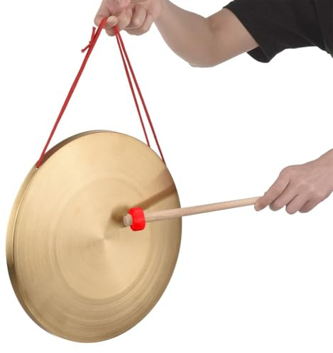 Zghhc Rätter Verktyg Gong 32 Cm Mässing Koppar Handgjort Gong Kapell Opera Traditionellt Kinesiskt Slaginstrument Med Hammare Lek