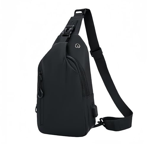 LEXICANMHS Bandoleras Hombre,Bolso Bandolera Hombre,Mini Bolsa Pecho de Hombro,Bolso de Hombre Pequeño,Negro