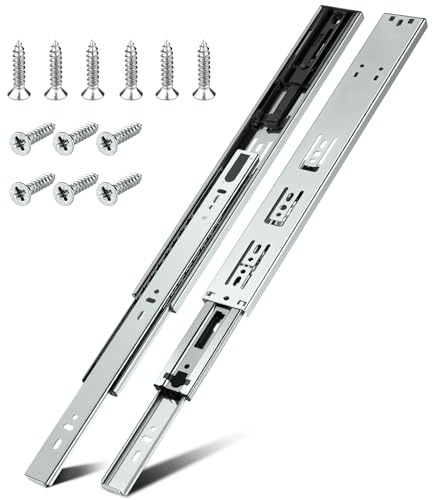 HBL’ 1 Pair | Soft Close Drawer Slides 22 inch, Heavy Duty Cabinet Drawer Slides Replacement - Ball Bearing Full Extension, 200 LB Capacity, Made of Cold-Rolled Steel, Rust-Resistant & Long-Lasting.