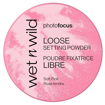 Wet n Wild Photo Focus Loose Setting Powder, Poudre de Fixation Soyeuse et Légère pour Fixer, Matifier, Absorber l'huile et Cuire, Effet Flou Doux, Soft Pink, 20g